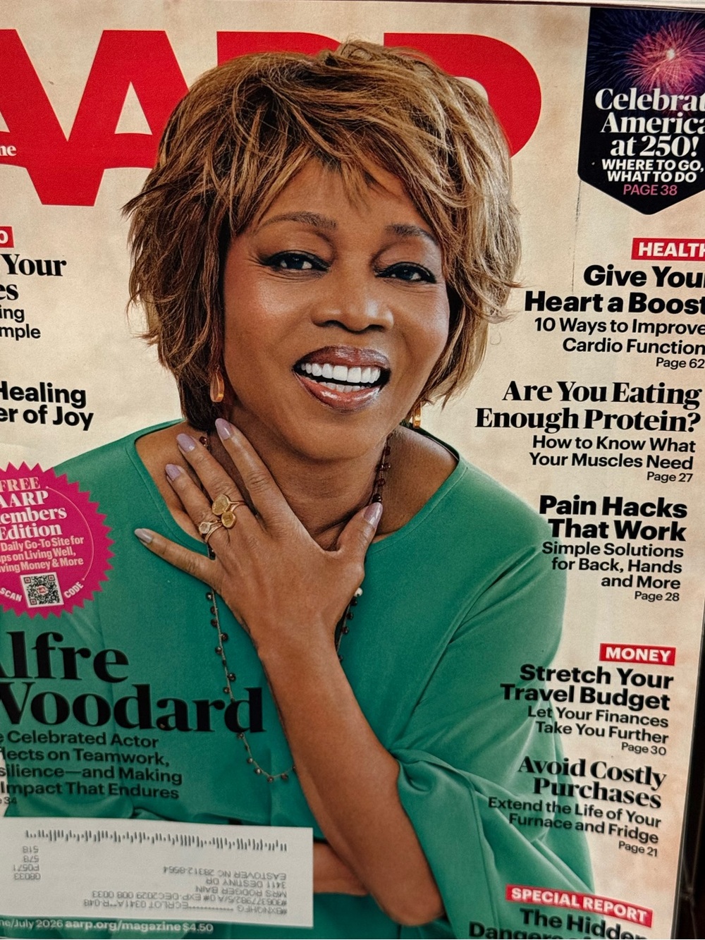 AARP June/July  2026 Alfre Woodard This Is 70 Health Benefits